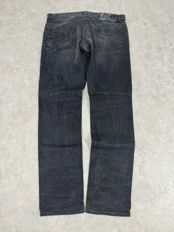 2000s Galliano Propaganda Big Letter Black Jeans MuiKSXP 6