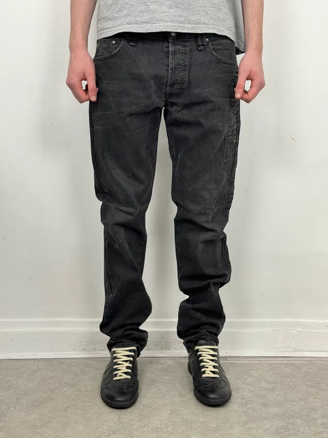 2000s Galliano Propaganda Big Letter Black Jeans MuiKSXP 1