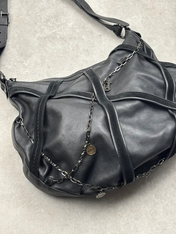 Galliano Black Leather Chains Bag  nzynQBV 4