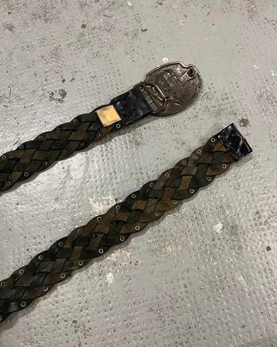 Galliano Black Leather Studded Belt DXHRKTL 4