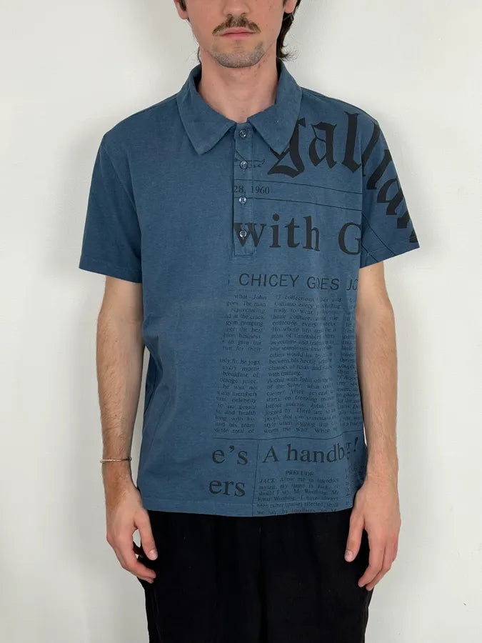 SS2011 Galliano Blue Newspaper Magazine Polo pfpYfcN 1