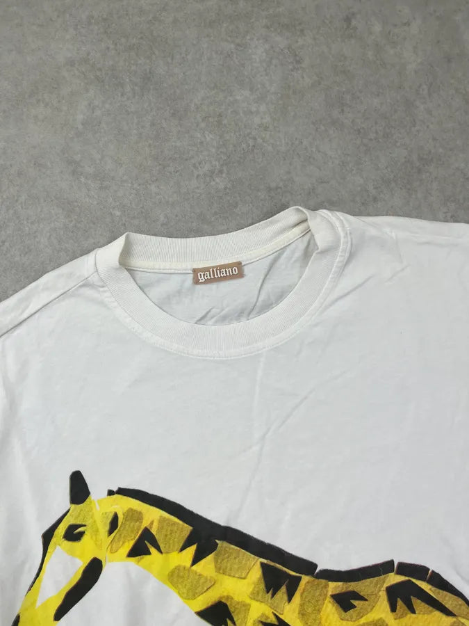SS2012 John Galliano White Giraffe Print T-Shirt BvCqVgq 4