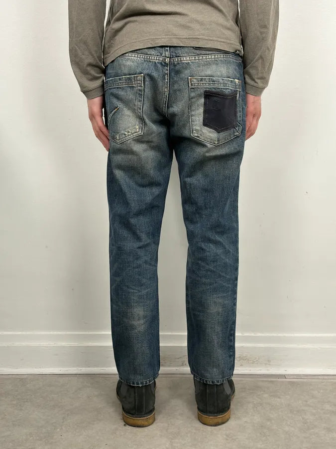 AW2011 John Galliano Blue Distressed Denim Jeans qkHvCcJ 1