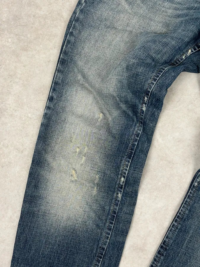 AW2011 John Galliano Blue Distressed Denim Jeans qkHvCcJ 9