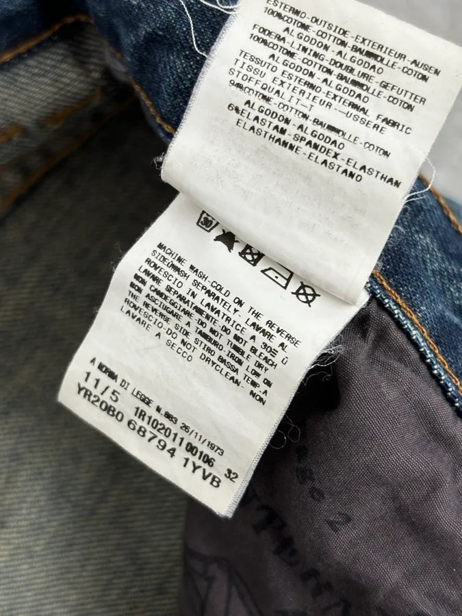 AW2011 John Galliano Blue Distressed Denim Jeans qkHvCcJ 11