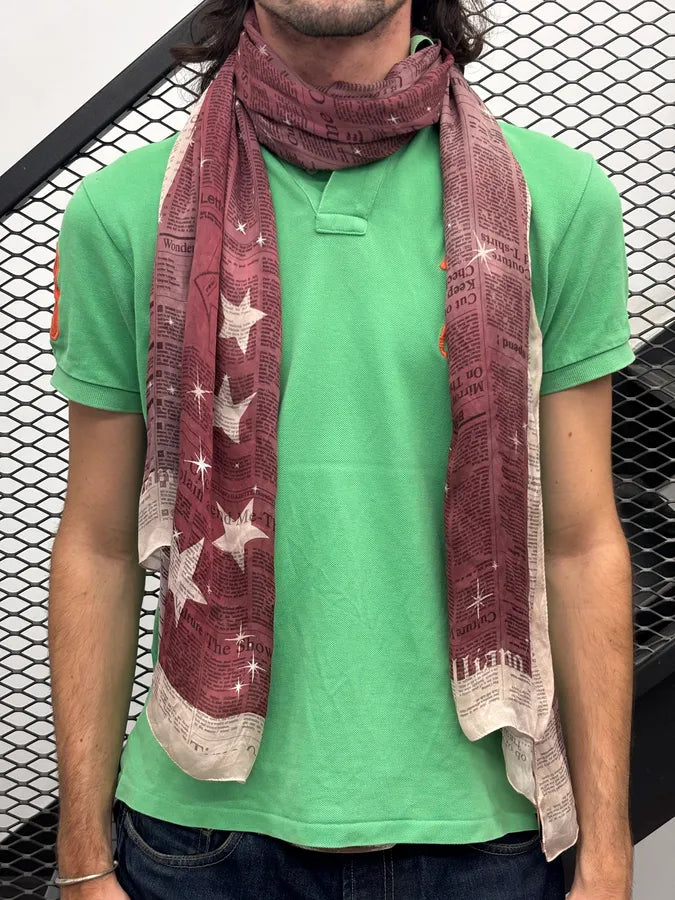 2010s Galliano Magazine Pink & White Paper Scarf  XmabLai 1