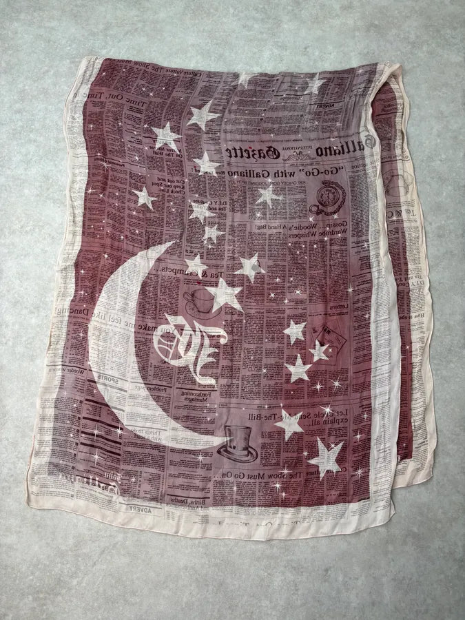 2010s Galliano Magazine Pink & White Paper Scarf  XmabLai 2