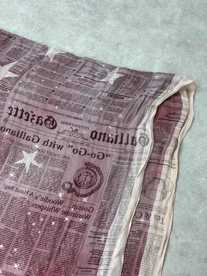 2010s Galliano Magazine Pink & White Paper Scarf  XmabLai 4