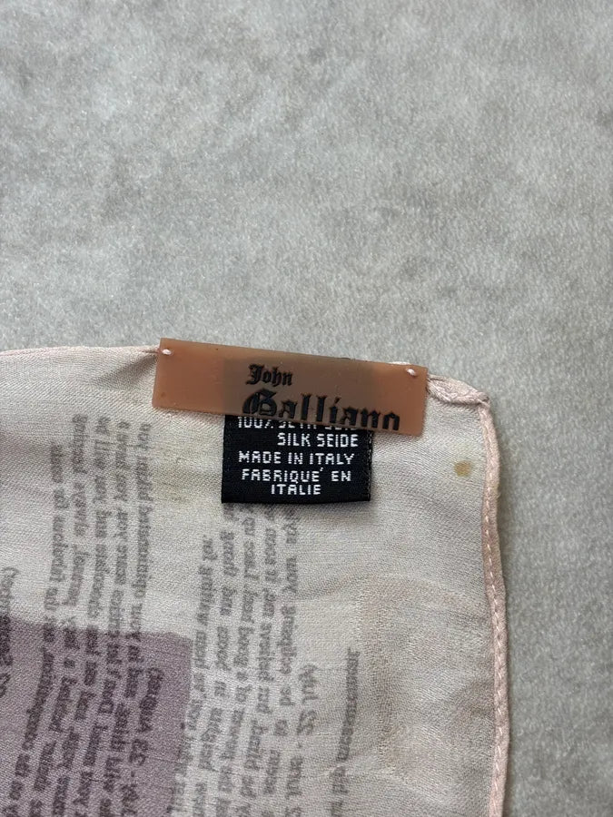 2010s Galliano Magazine Pink & White Paper Scarf  XmabLai 6