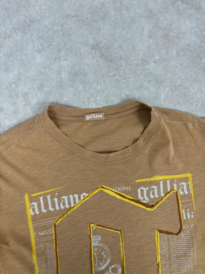 Galliano Printed Letters Beige G T-Shirt HQsezHn 3