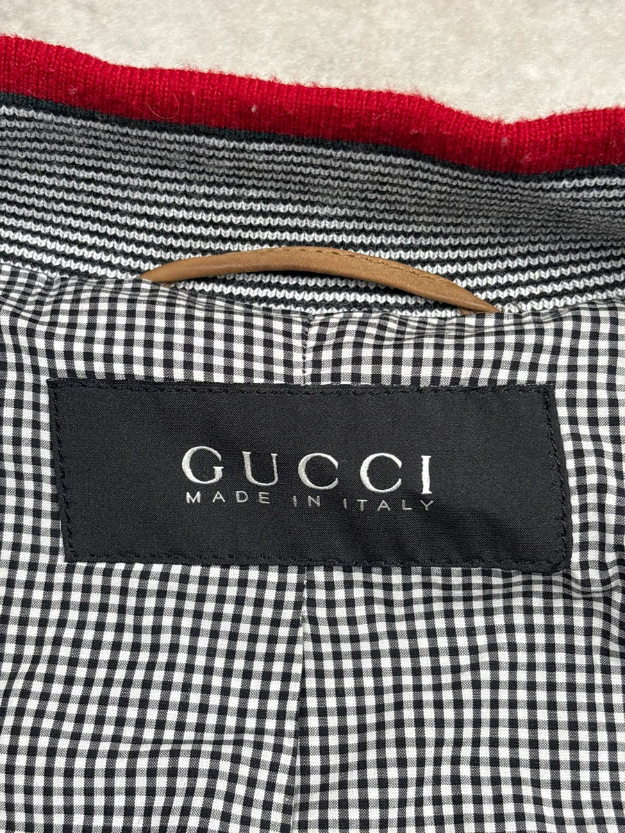 SS2009 Gucci Tan Suede Striped Ribbed Multi-Zip Leather Jacket gcRpipwC 9