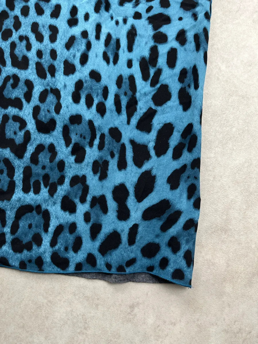 Dolce & Gabbana Blue Leopard Contrast Back Top gclmQBwA 7