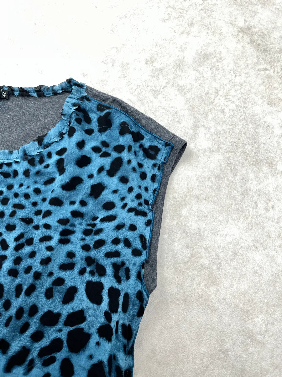 Dolce & Gabbana Blue Leopard Contrast Back Top gclmQBwA 9