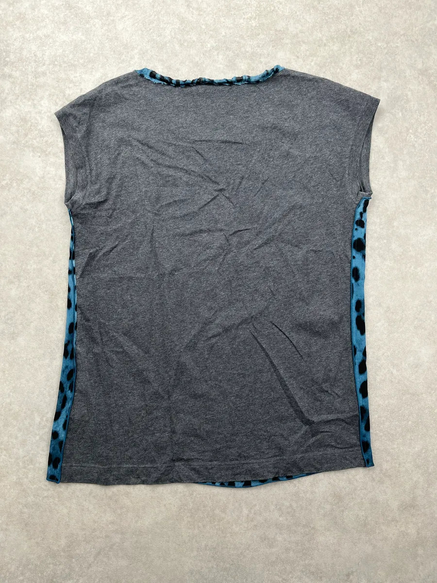 Dolce & Gabbana Blue Leopard Contrast Back Top gclmQBwA 3