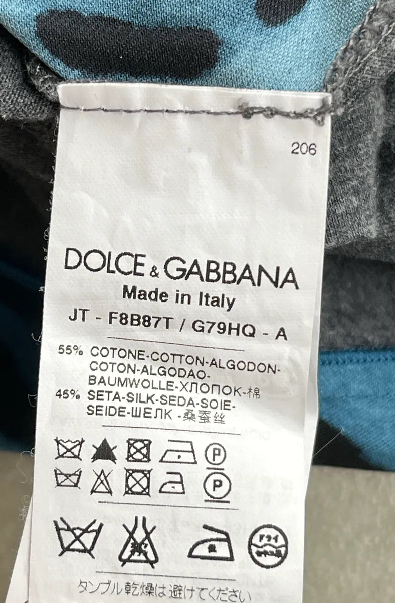 Dolce & Gabbana Blue Leopard Contrast Back Top gclmQBwA 10
