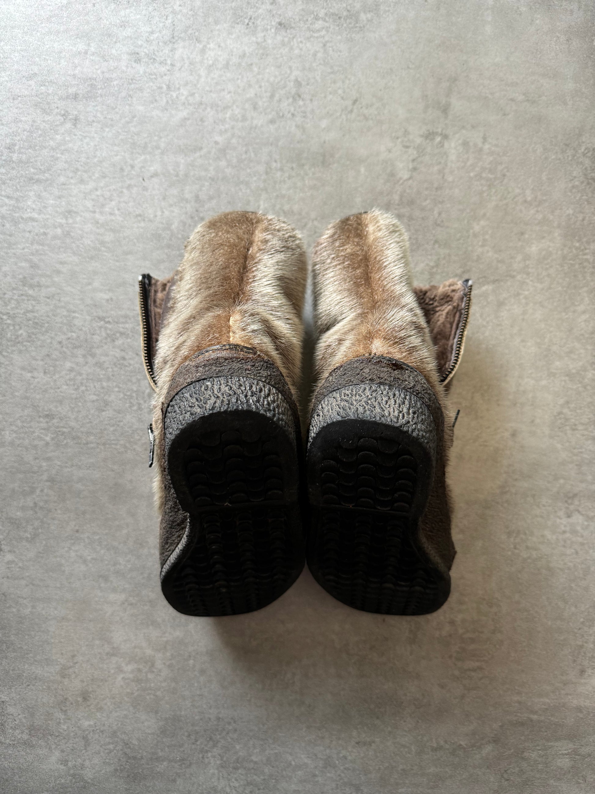 1990s Obermain Contemporary Faux Fur  Boots  (42) - 3