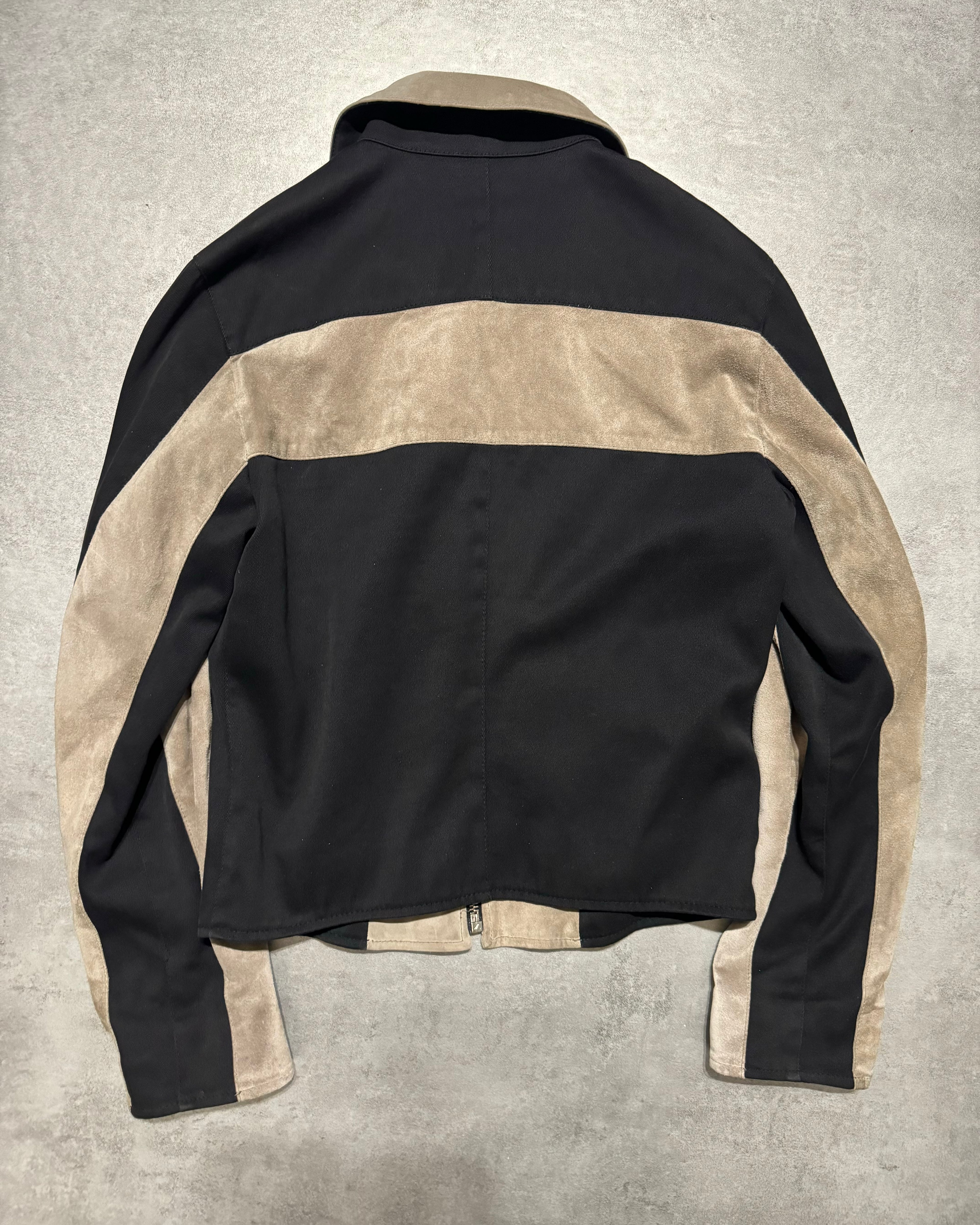 2000s Dolce & Gabbana Cross Suede Hybrid Architectural Jacket  (M) - 7