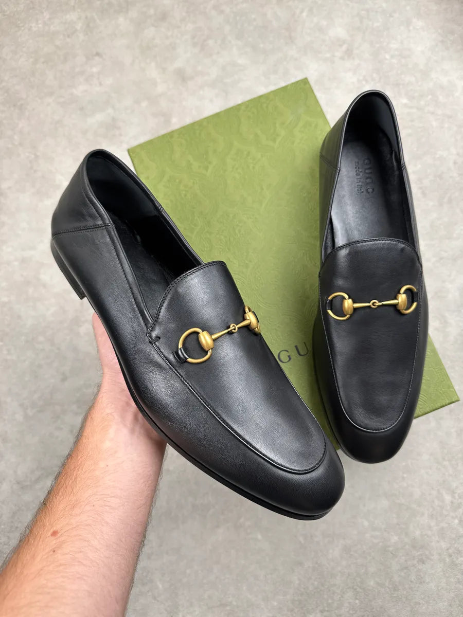 Gucci Black Leather Horsebit Jordaan Loafer Shoes geulYtHT 0