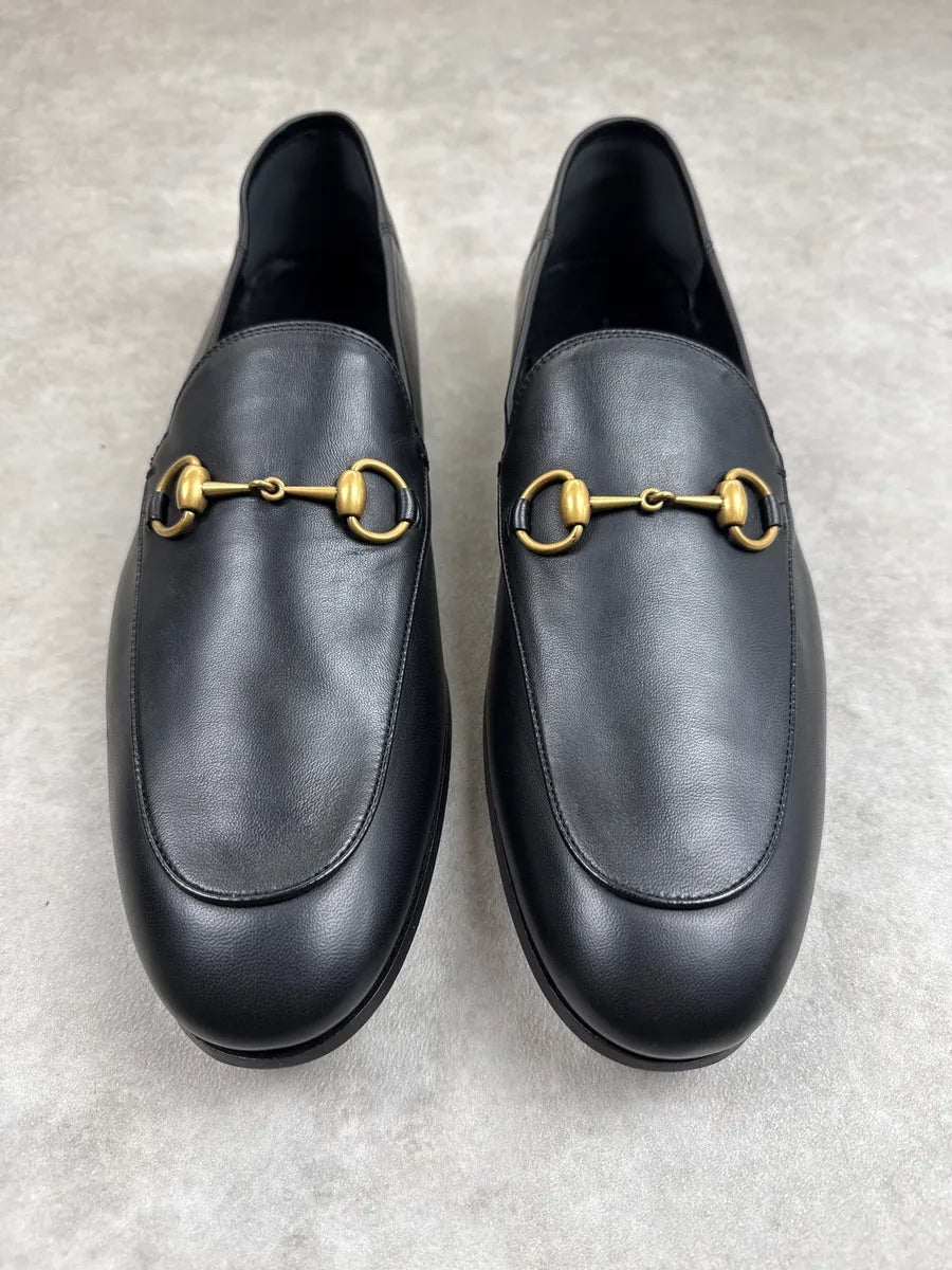 Gucci Black Leather Horsebit Jordaan Loafer Shoes geulYtHT 4