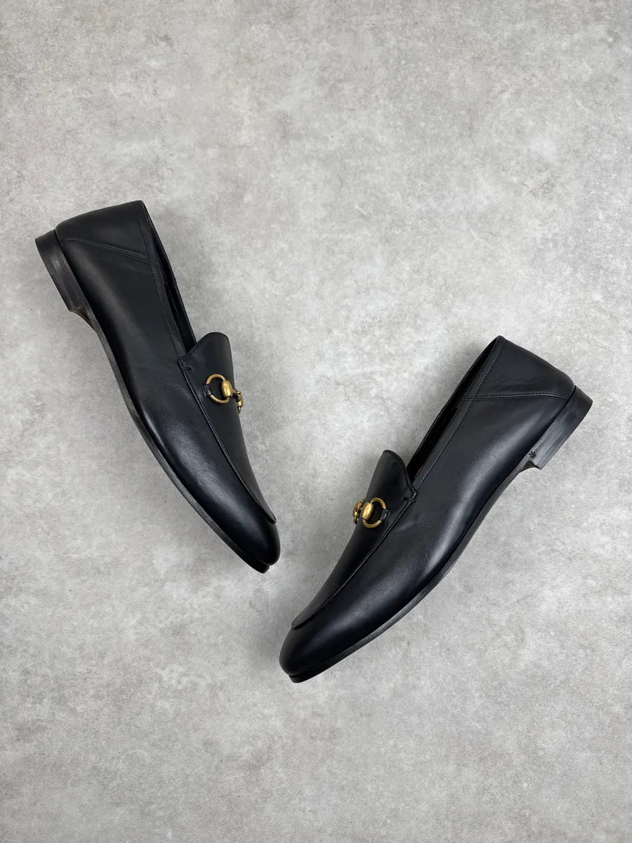 Gucci Black Leather Horsebit Jordaan Loafer Shoes geulYtHT 3