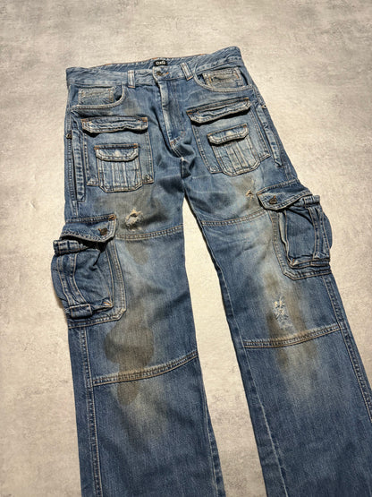 AW2005 Dolce & Gabbana Destroyed Cargo Denim Jeans (L) - 9