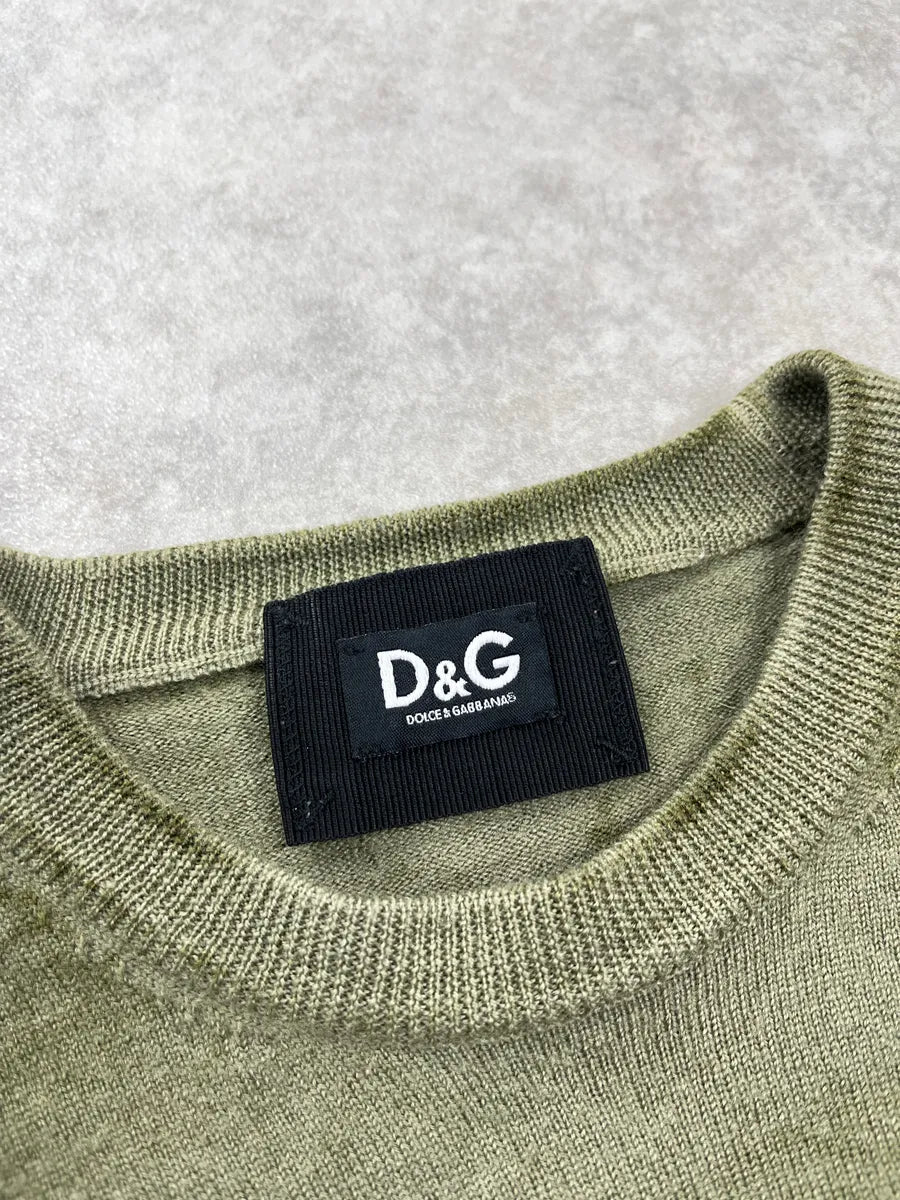 Dolce & Gabbana Olive Wool Ribbed Crewneck Sweater gfwsZxfm 8