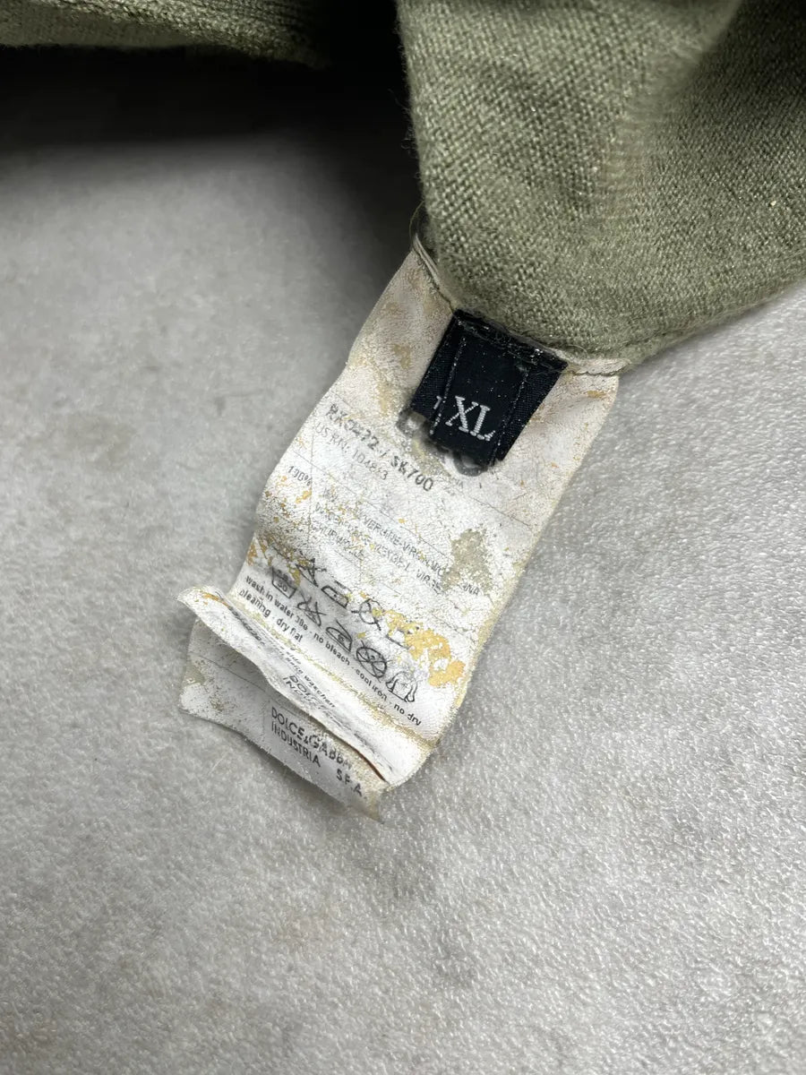 Dolce & Gabbana Olive Wool Ribbed Crewneck Sweater gfwsZxfm 9