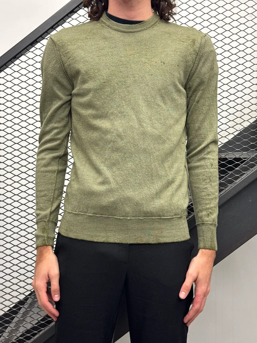 Dolce & Gabbana Olive Wool Ribbed Crewneck Sweater gfwsZxfm 1