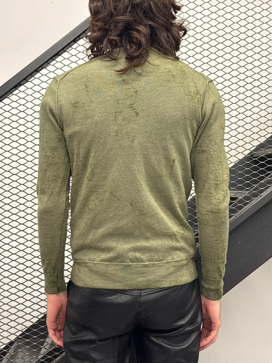 Dolce & Gabbana Olive Wool Ribbed Crewneck Sweater gfwsZxfm 2