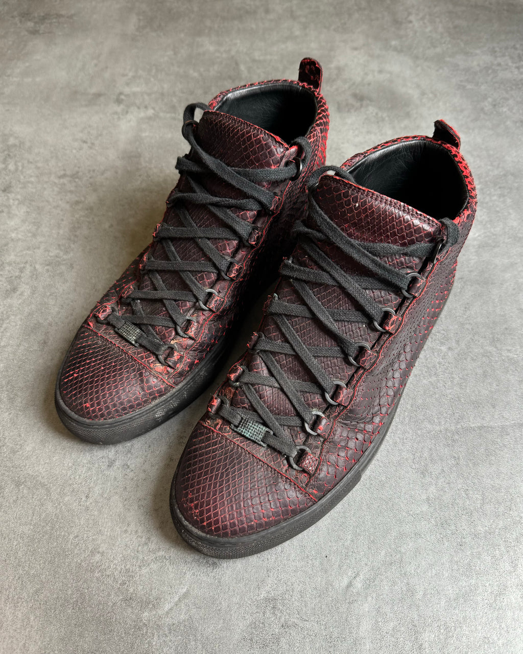 2014 Balenciaga Arena High Red Python Shell Effect  (43) - 2