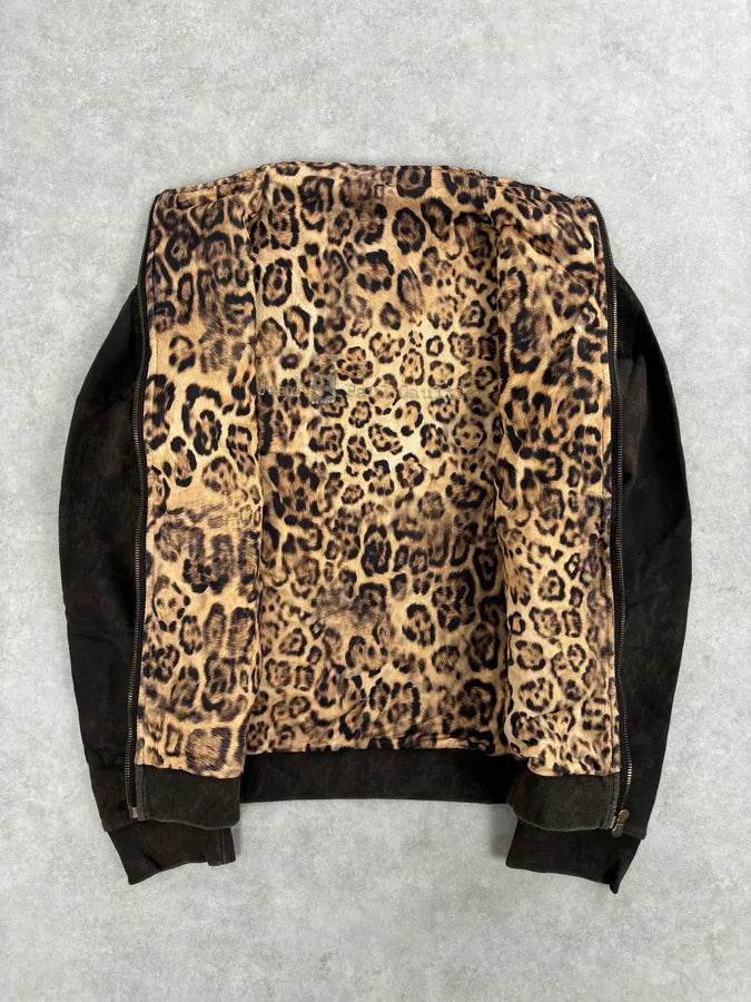 AW2000 Jean Paul Gaultier Outlaws Territory Brown Cross Leopard Jacket sZRfMoe 7