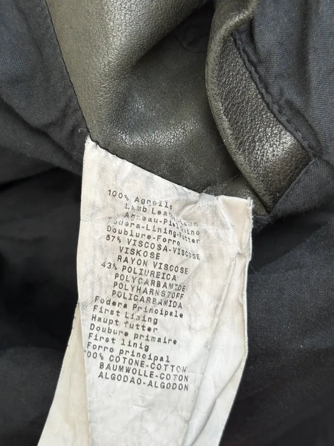 SS2012 Emporio Armani Black Leather Biker Jacket WceEdpD 10
