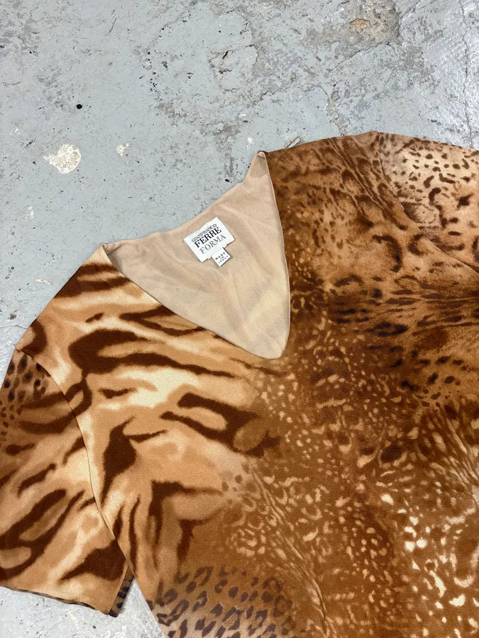 Gianfranco Ferré Animal Print V-Neck T-Shirt SecFNCH 2