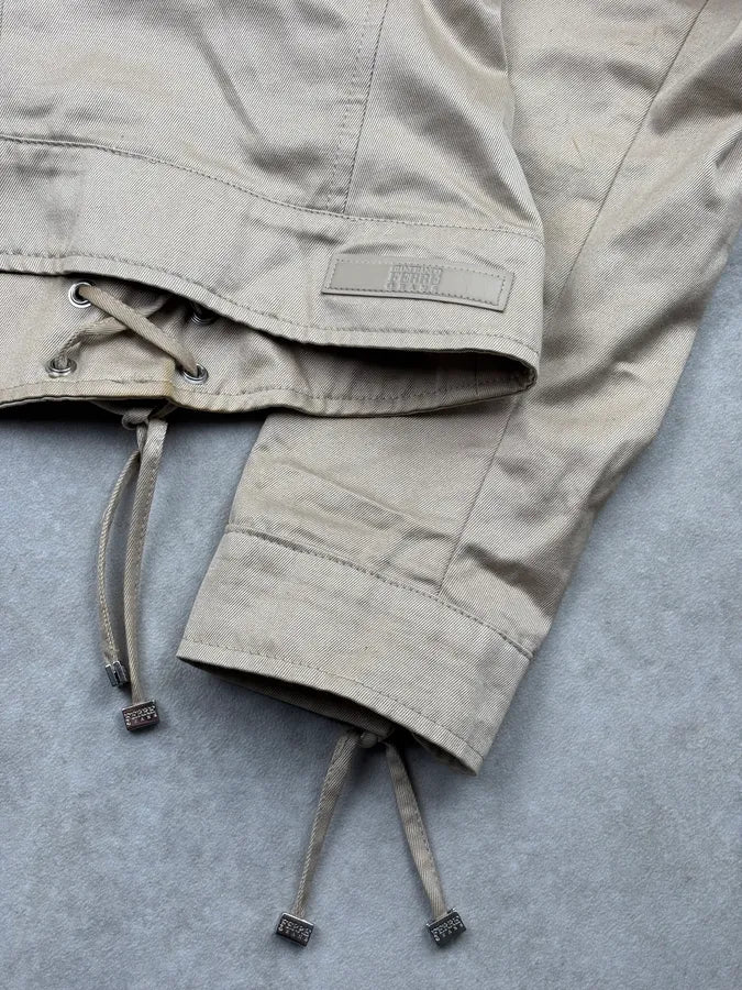 2000s Gianfranco Ferré Beige Lace-Up Light Jacket cLQaRuk 10