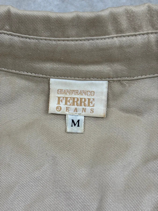 2000s Gianfranco Ferré Beige Lace-Up Light Jacket cLQaRuk 9
