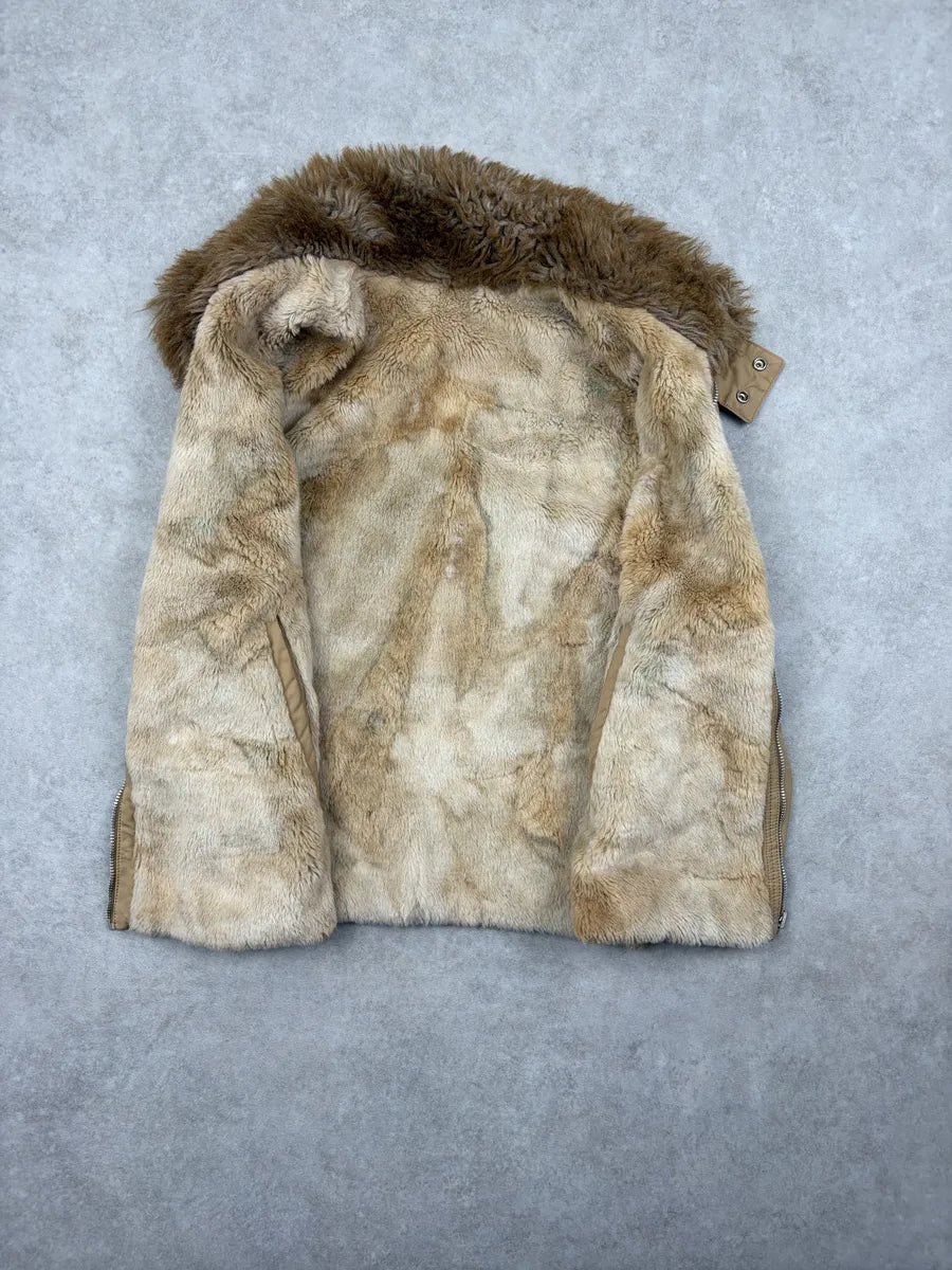 Gianfranco Ferré Beige Nylon Reversible Fur-Collar Vest hCxsVhL 6