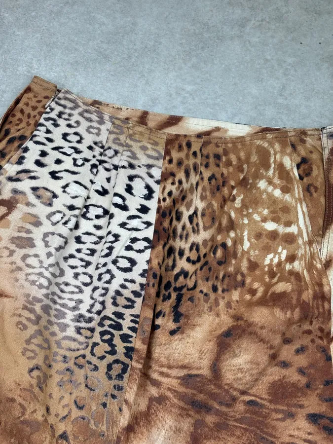 2000s Gianfranco Ferré Beige Silk Leopard Maxi Skirt fRoxcHK 6
