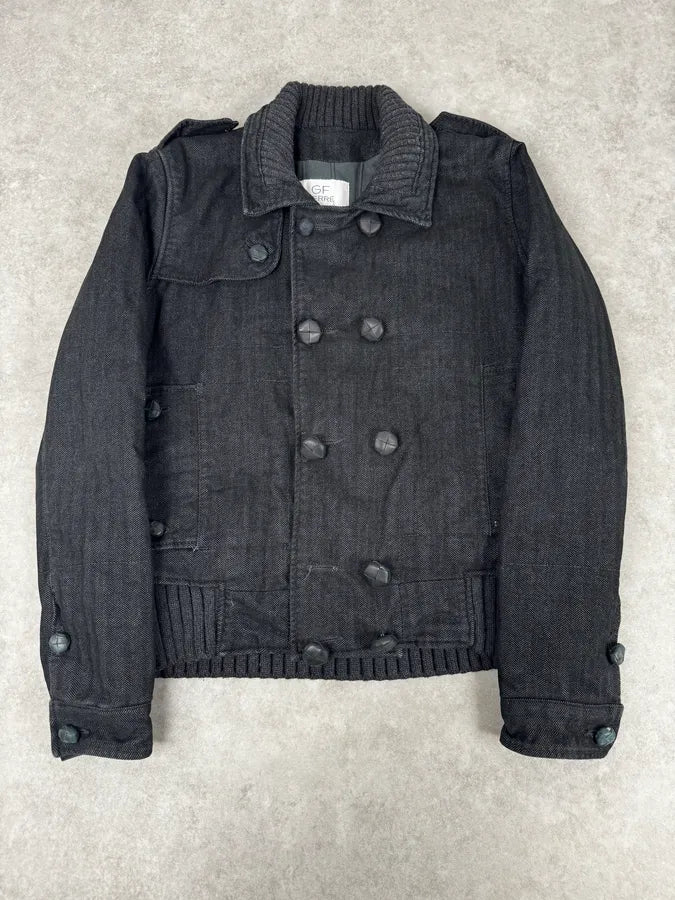 AW2006 Gianfranco Ferré Grey Officer Buttoned Bomber Jacket cFwKKXE 0