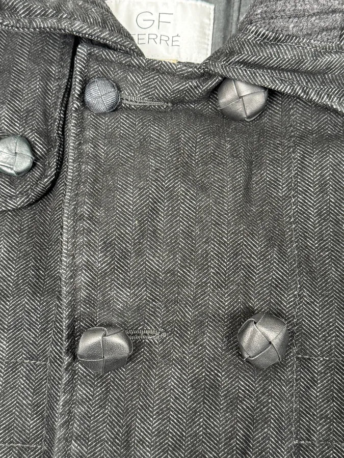 AW2006 Gianfranco Ferré Grey Officer Buttoned Bomber Jacket cFwKKXE 9
