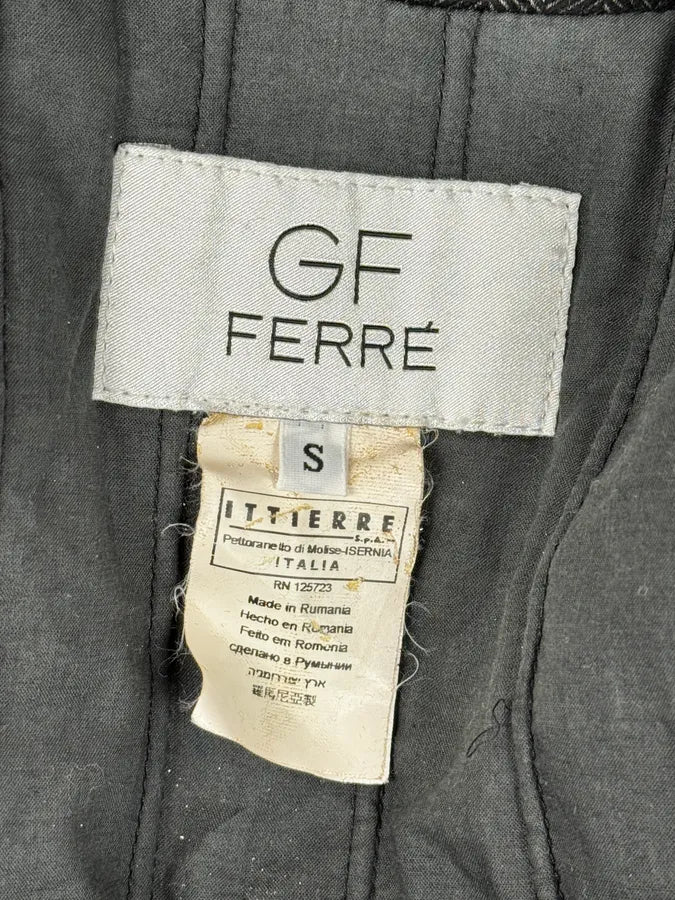AW2006 Gianfranco Ferré Grey Officer Buttoned Bomber Jacket cFwKKXE 13