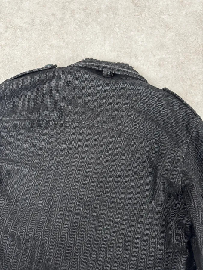 AW2006 Gianfranco Ferré Grey Officer Buttoned Bomber Jacket cFwKKXE 6