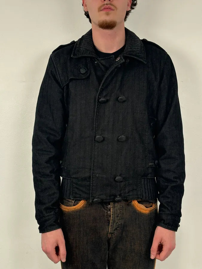 AW2006 Gianfranco Ferré Grey Officer Buttoned Bomber Jacket cFwKKXE 1