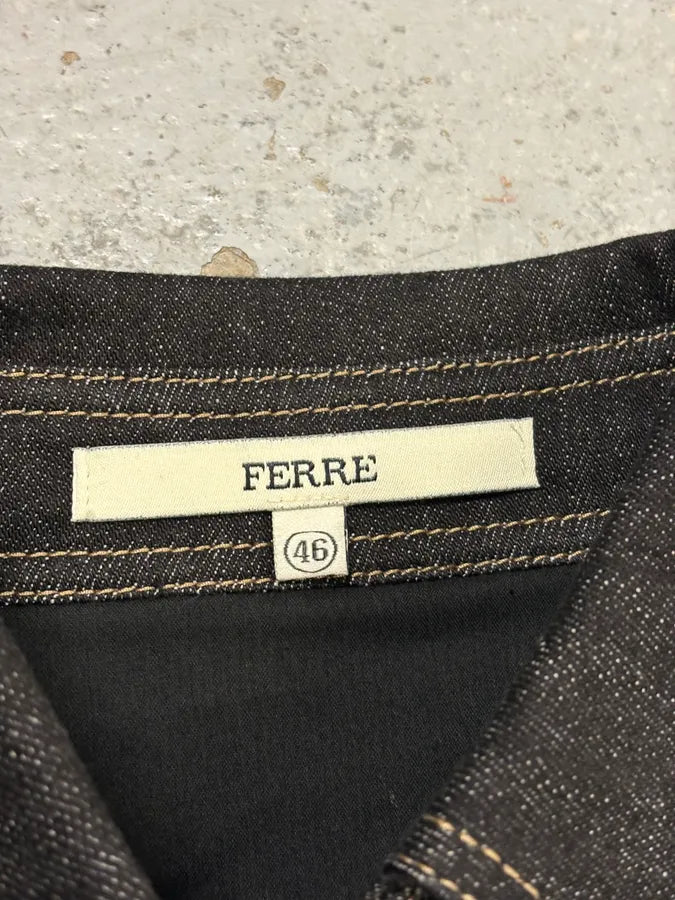 2000s Gianfranco Ferré Black Denim Velvet Hybrid Jacket  joCETFm 10