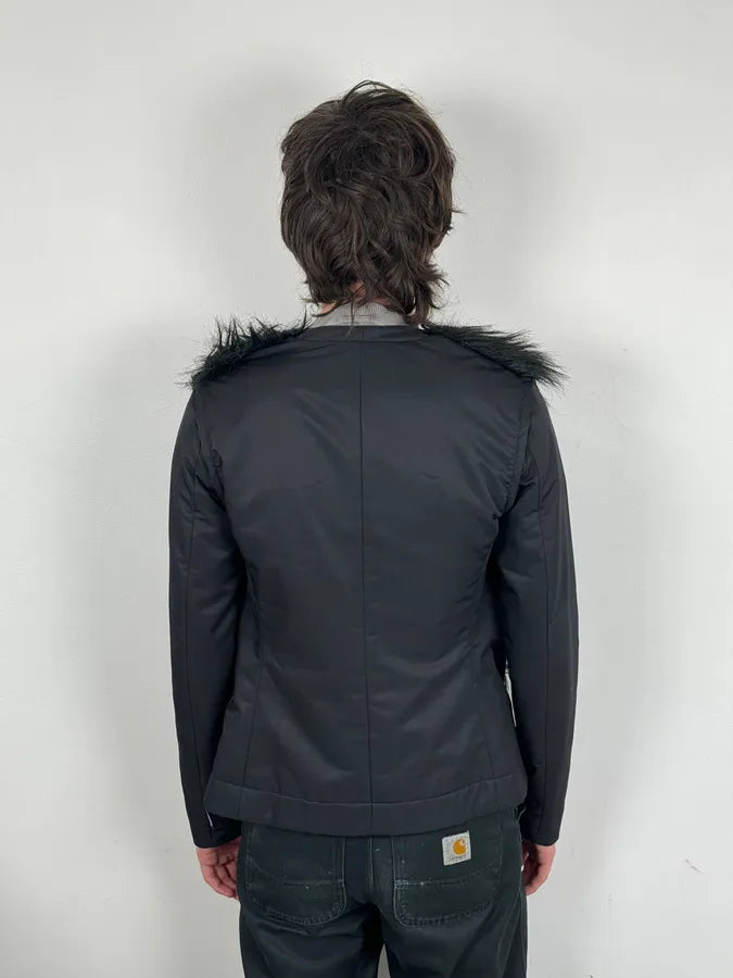 2000s Gianfranco Ferré Black Faux Fur Zip-up Jacket zNQiUDu 2