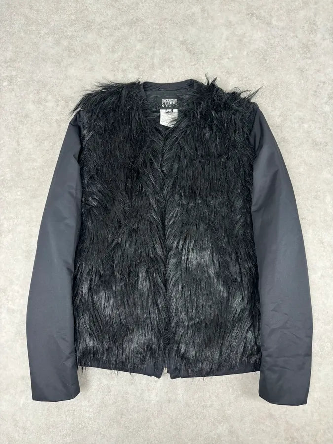 2000s Gianfranco Ferré Black Faux Fur Zip-up Jacket zNQiUDu 0
