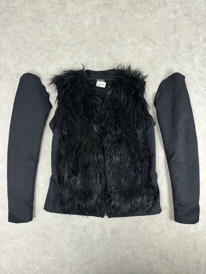 2000s Gianfranco Ferré Black Faux Fur Zip-up Jacket zNQiUDu 6