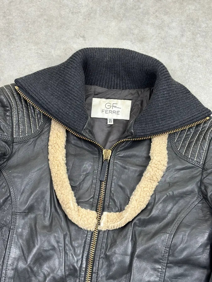 2000s Gianfranco Ferré Black Moto Leather Jacket xWhfXdV 3