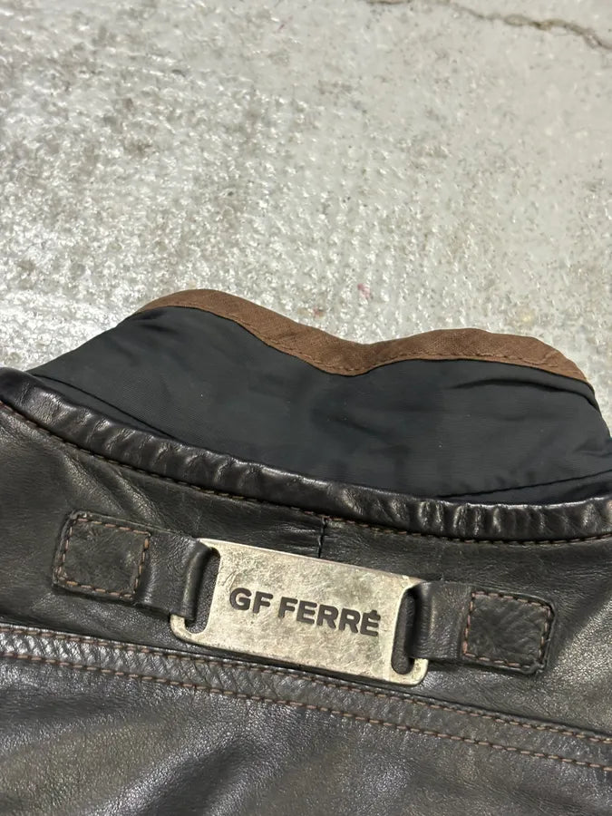 2000s Gianfranco Ferré Black Leather Motorcycle Jacke QphTGrH 9