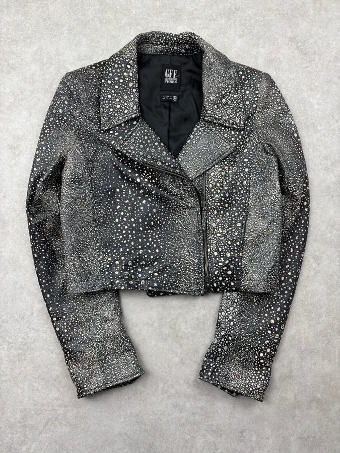 Gianfranco Ferré Black Leather Studded Blazer and Skirt Set byjGdAV 2