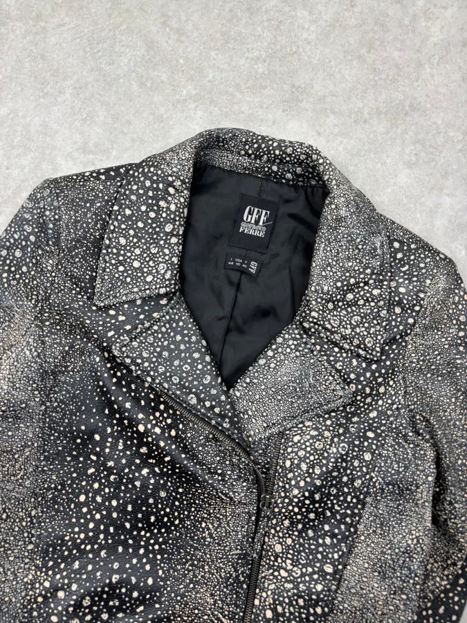 Gianfranco Ferré Black Leather Studded Blazer and Skirt Set byjGdAV 4